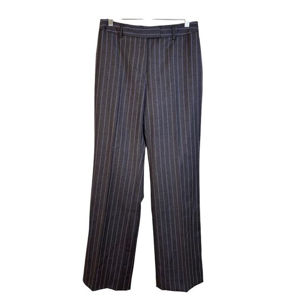 Brooks Brothers Wool Caroline Fit Trousers Size 6 Pinstripe Gray Purple Office - Picture 1 of 8